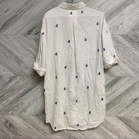 FRNCH | Sailboat Shirt Dress White Size Small/ Med - Picture 9 of 10